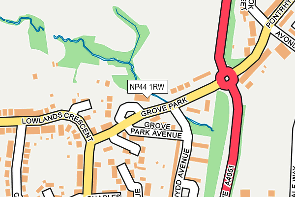 NP44 1RW map - OS OpenMap – Local (Ordnance Survey)