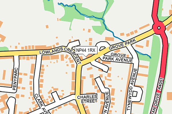 NP44 1RX map - OS OpenMap – Local (Ordnance Survey)