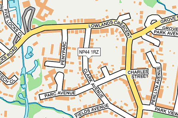 NP44 1RZ map - OS OpenMap – Local (Ordnance Survey)