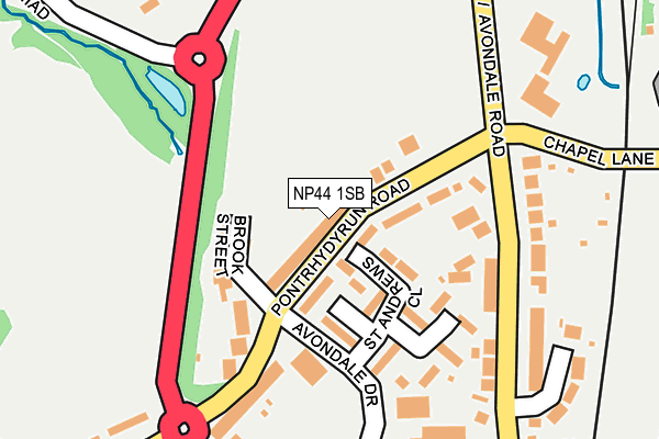 NP44 1SB map - OS OpenMap – Local (Ordnance Survey)