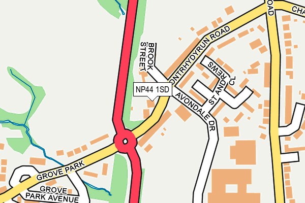 NP44 1SD map - OS OpenMap – Local (Ordnance Survey)