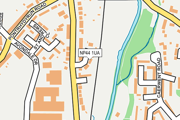 NP44 1UA map - OS OpenMap – Local (Ordnance Survey)