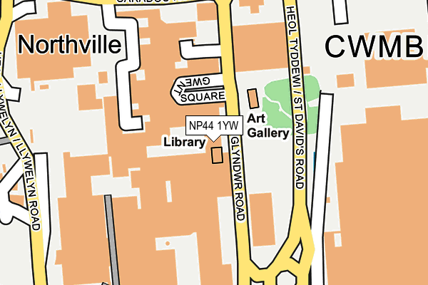 NP44 1YW map - OS OpenMap – Local (Ordnance Survey)