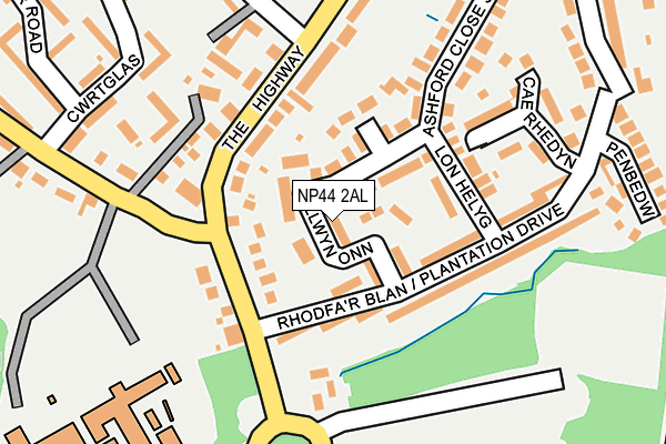 NP44 2AL map - OS OpenMap – Local (Ordnance Survey)