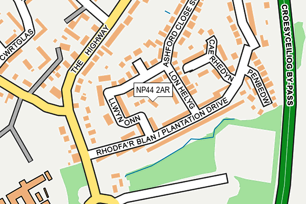 NP44 2AR map - OS OpenMap – Local (Ordnance Survey)
