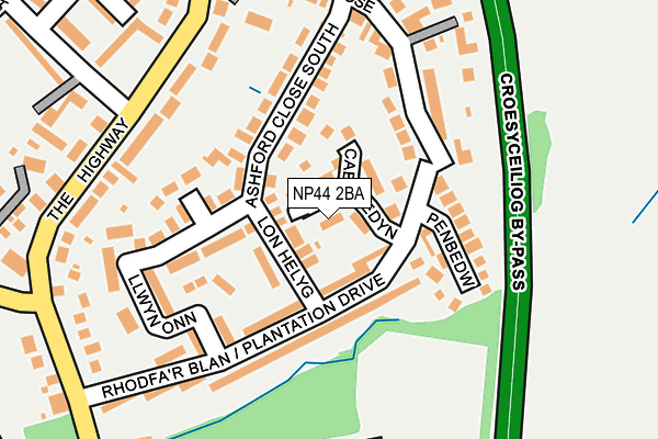NP44 2BA map - OS OpenMap – Local (Ordnance Survey)