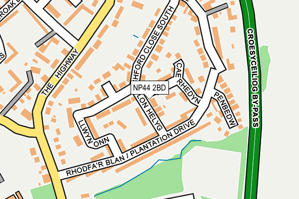 NP44 2BD map - OS OpenMap – Local (Ordnance Survey)