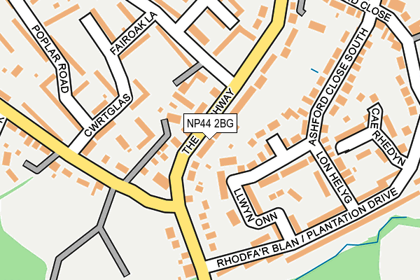 NP44 2BG map - OS OpenMap – Local (Ordnance Survey)