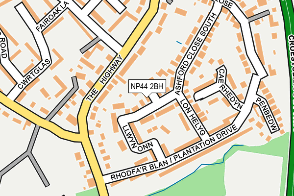 NP44 2BH map - OS OpenMap – Local (Ordnance Survey)