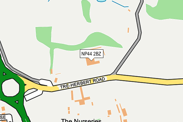 NP44 2BZ map - OS OpenMap – Local (Ordnance Survey)