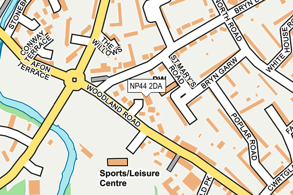 NP44 2DA map - OS OpenMap – Local (Ordnance Survey)