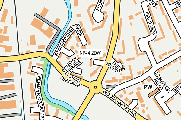 NP44 2DW map - OS OpenMap – Local (Ordnance Survey)