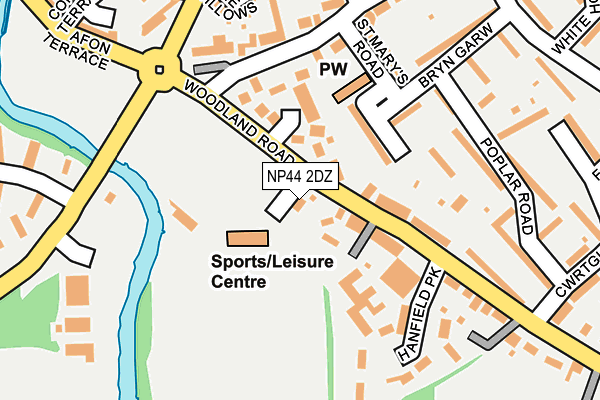 NP44 2DZ map - OS OpenMap – Local (Ordnance Survey)