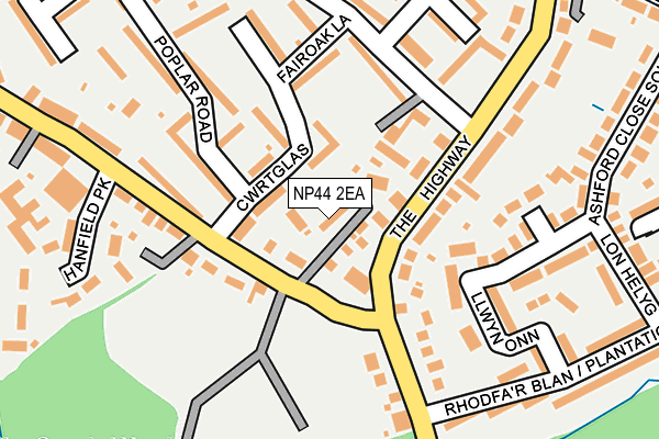 NP44 2EA map - OS OpenMap – Local (Ordnance Survey)