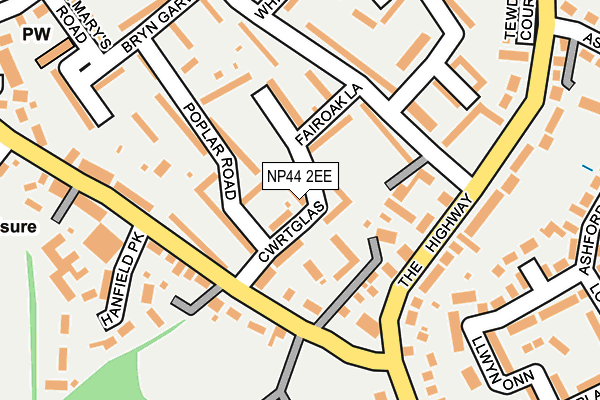 NP44 2EE map - OS OpenMap – Local (Ordnance Survey)