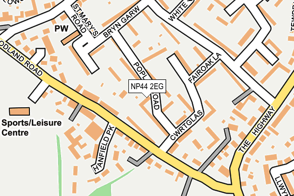 NP44 2EG map - OS OpenMap – Local (Ordnance Survey)