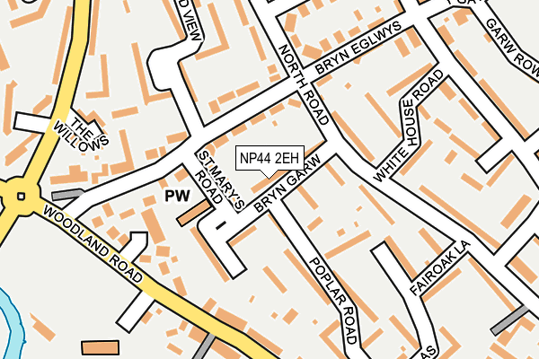 NP44 2EH map - OS OpenMap – Local (Ordnance Survey)