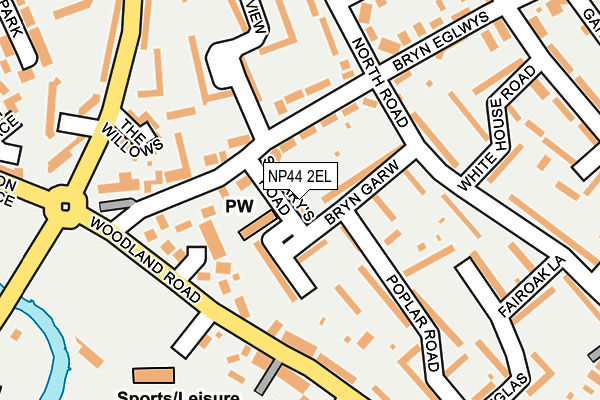 NP44 2EL map - OS OpenMap – Local (Ordnance Survey)