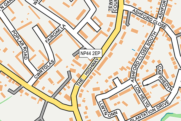 NP44 2EP map - OS OpenMap – Local (Ordnance Survey)