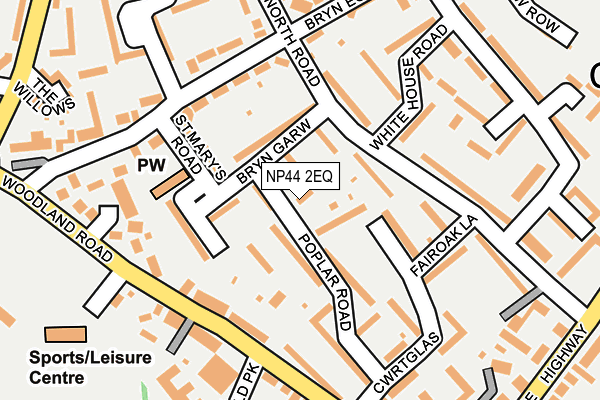 NP44 2EQ map - OS OpenMap – Local (Ordnance Survey)