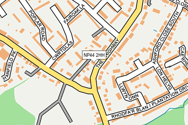 NP44 2HH map - OS OpenMap – Local (Ordnance Survey)