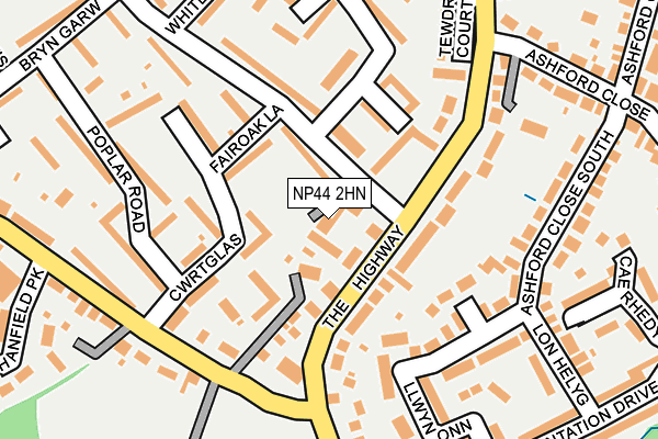 NP44 2HN map - OS OpenMap – Local (Ordnance Survey)