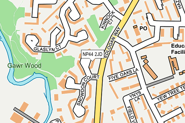 NP44 2JD map - OS OpenMap – Local (Ordnance Survey)
