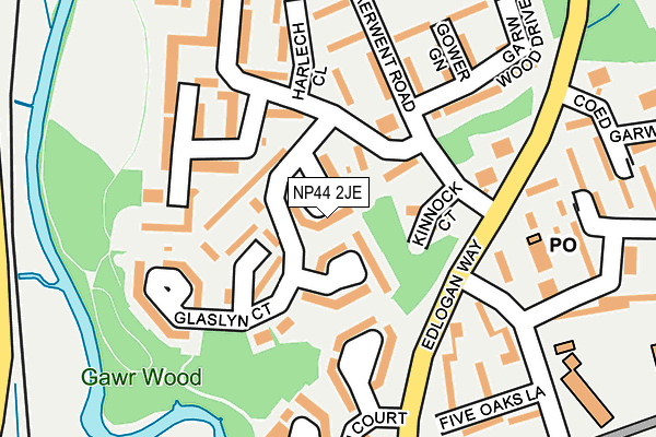 NP44 2JE map - OS OpenMap – Local (Ordnance Survey)