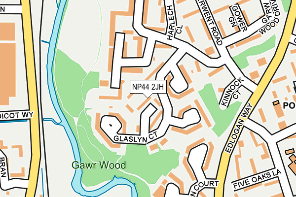 NP44 2JH map - OS OpenMap – Local (Ordnance Survey)