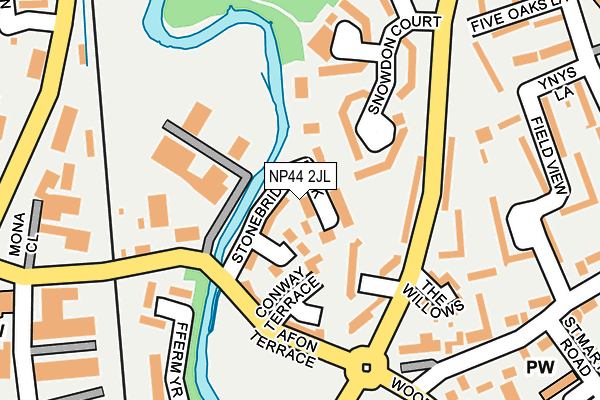 NP44 2JL map - OS OpenMap – Local (Ordnance Survey)