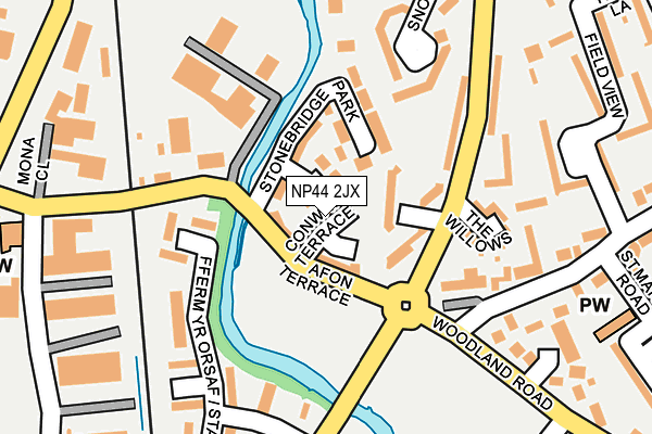 NP44 2JX map - OS OpenMap – Local (Ordnance Survey)