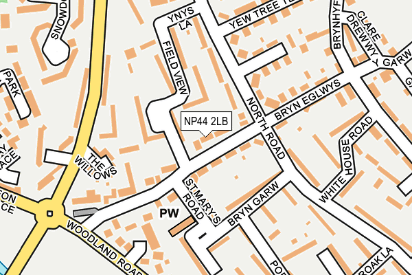 NP44 2LB map - OS OpenMap – Local (Ordnance Survey)