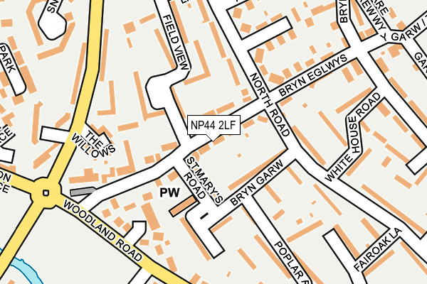 NP44 2LF map - OS OpenMap – Local (Ordnance Survey)