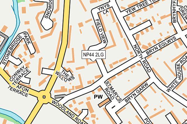 NP44 2LG map - OS OpenMap – Local (Ordnance Survey)