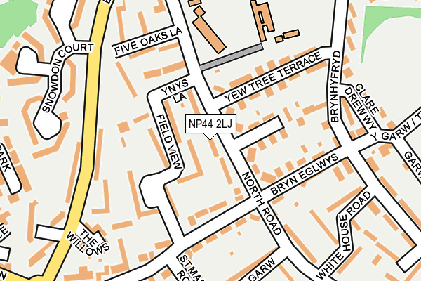 NP44 2LJ map - OS OpenMap – Local (Ordnance Survey)