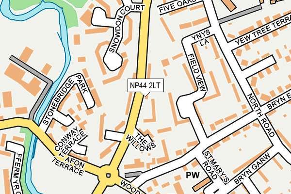 NP44 2LT map - OS OpenMap – Local (Ordnance Survey)