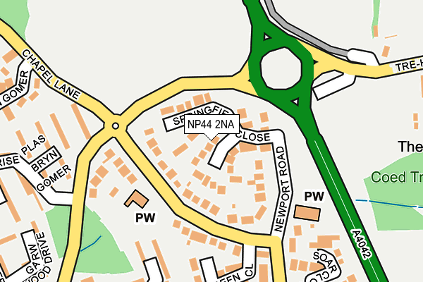 NP44 2NA map - OS OpenMap – Local (Ordnance Survey)