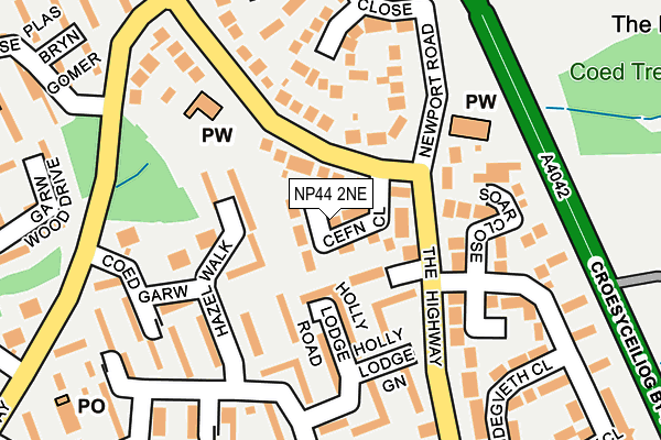 NP44 2NE map - OS OpenMap – Local (Ordnance Survey)
