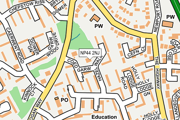NP44 2NJ map - OS OpenMap – Local (Ordnance Survey)