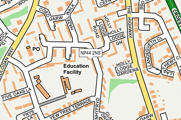 NP44 2NS map - OS OpenMap – Local (Ordnance Survey)