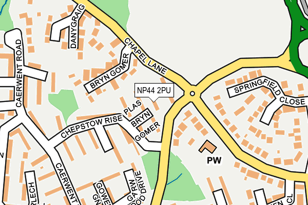 NP44 2PU map - OS OpenMap – Local (Ordnance Survey)