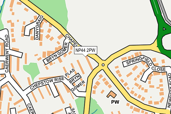 NP44 2PW map - OS OpenMap – Local (Ordnance Survey)