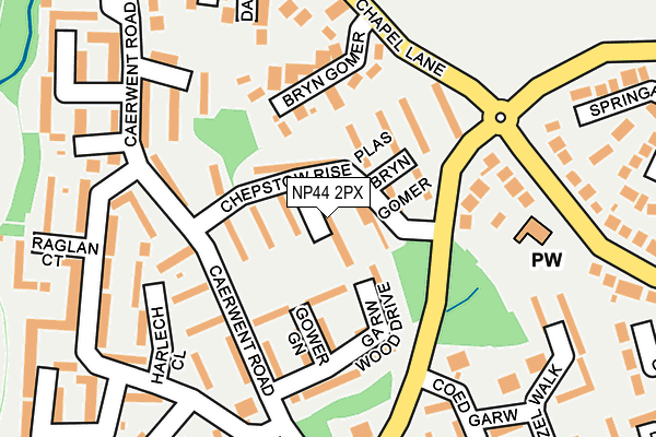 NP44 2PX map - OS OpenMap – Local (Ordnance Survey)