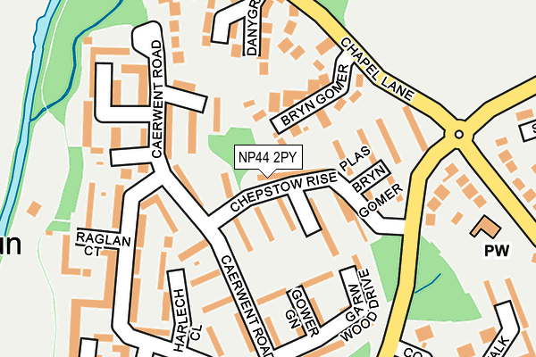 NP44 2PY map - OS OpenMap – Local (Ordnance Survey)