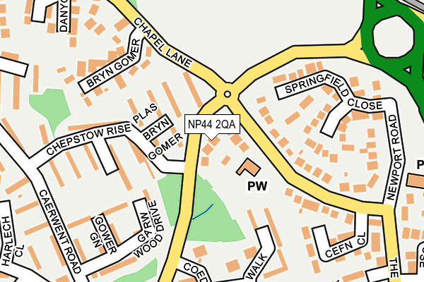 NP44 2QA map - OS OpenMap – Local (Ordnance Survey)