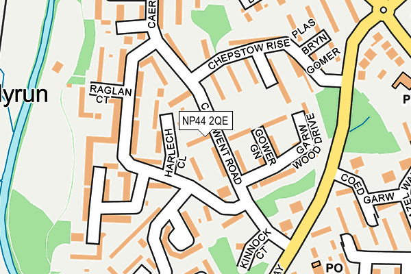 NP44 2QE map - OS OpenMap – Local (Ordnance Survey)