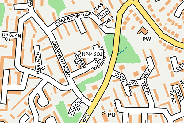 NP44 2QJ map - OS OpenMap – Local (Ordnance Survey)
