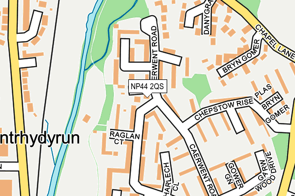 NP44 2QS map - OS OpenMap – Local (Ordnance Survey)