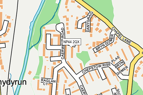 NP44 2QX map - OS OpenMap – Local (Ordnance Survey)