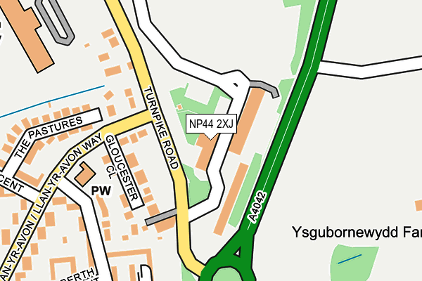 NP44 2XJ map - OS OpenMap – Local (Ordnance Survey)